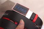 AAA Reversible Fendi Leather Belt - Black And Red SS Buckle 